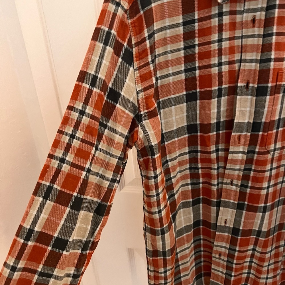 Eddie Bauer Shirt Adult L Plaid Flannel Button Up 100% Cotton Mens EUC - Picture 3 of 6
